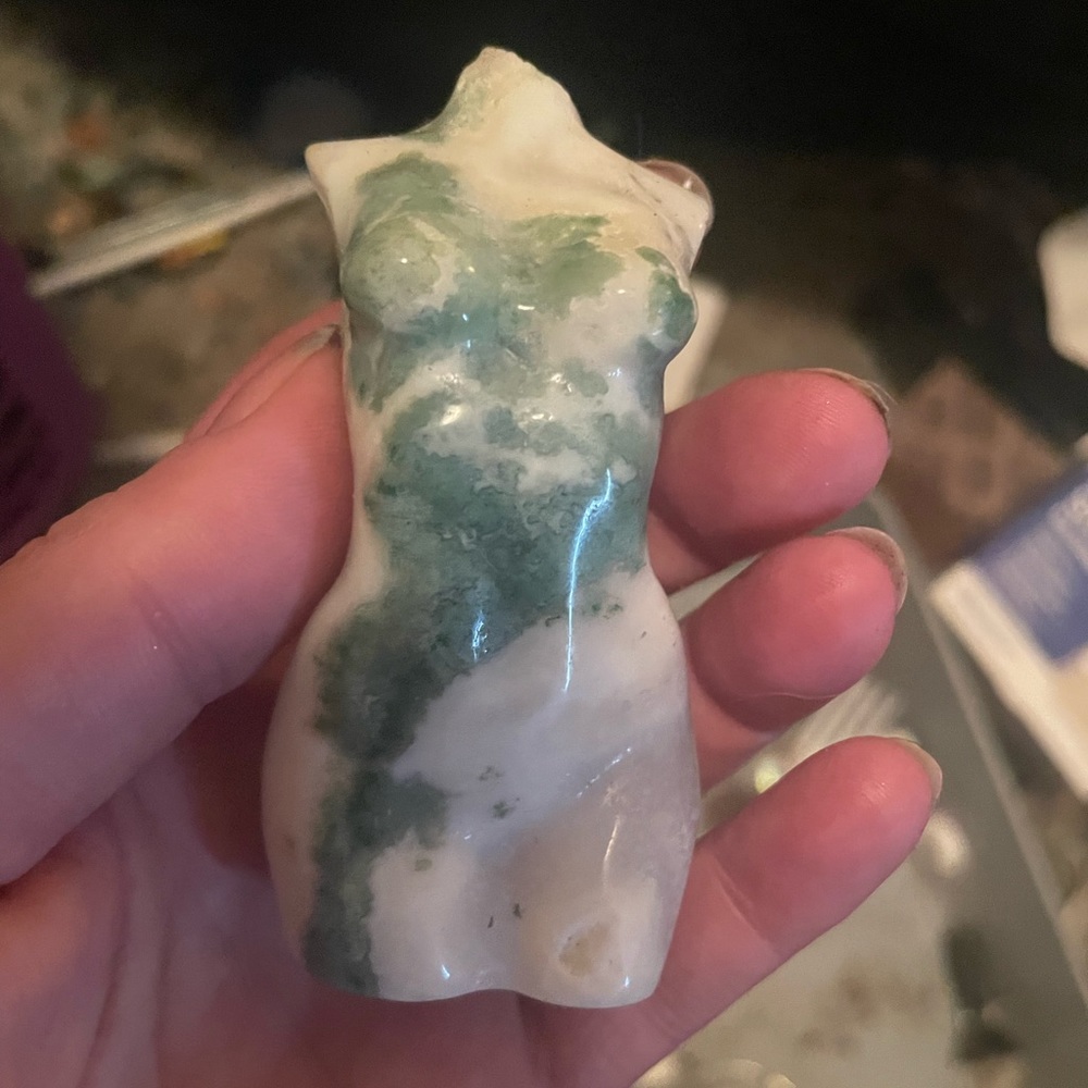 Moss Agate Female Body Genuine Crystal appx 3"
